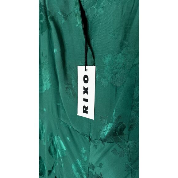 RIXO LONDON "Ginger" Green Floral Jacquard Crepe Maxi Dress NWT US XS - Picture 11 of 11